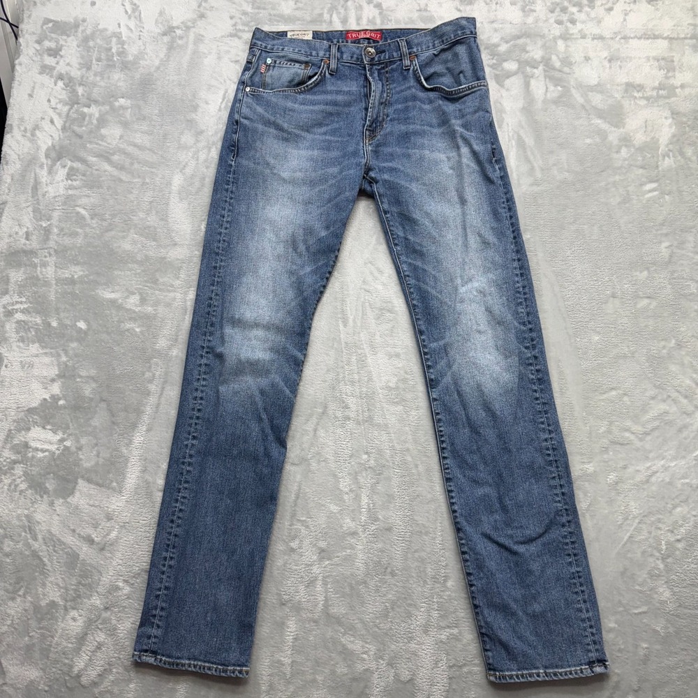 True Grit Jeans‎ Men 31x34 Blue Whiskey Slim Straight USA Stretch Denim
